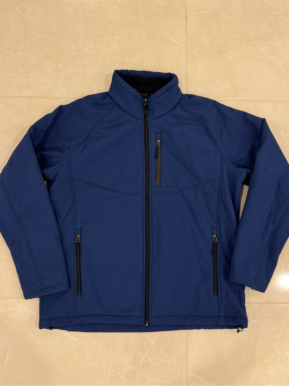 PGA Tour Navy Blue Full-Zip Softshell Jacket